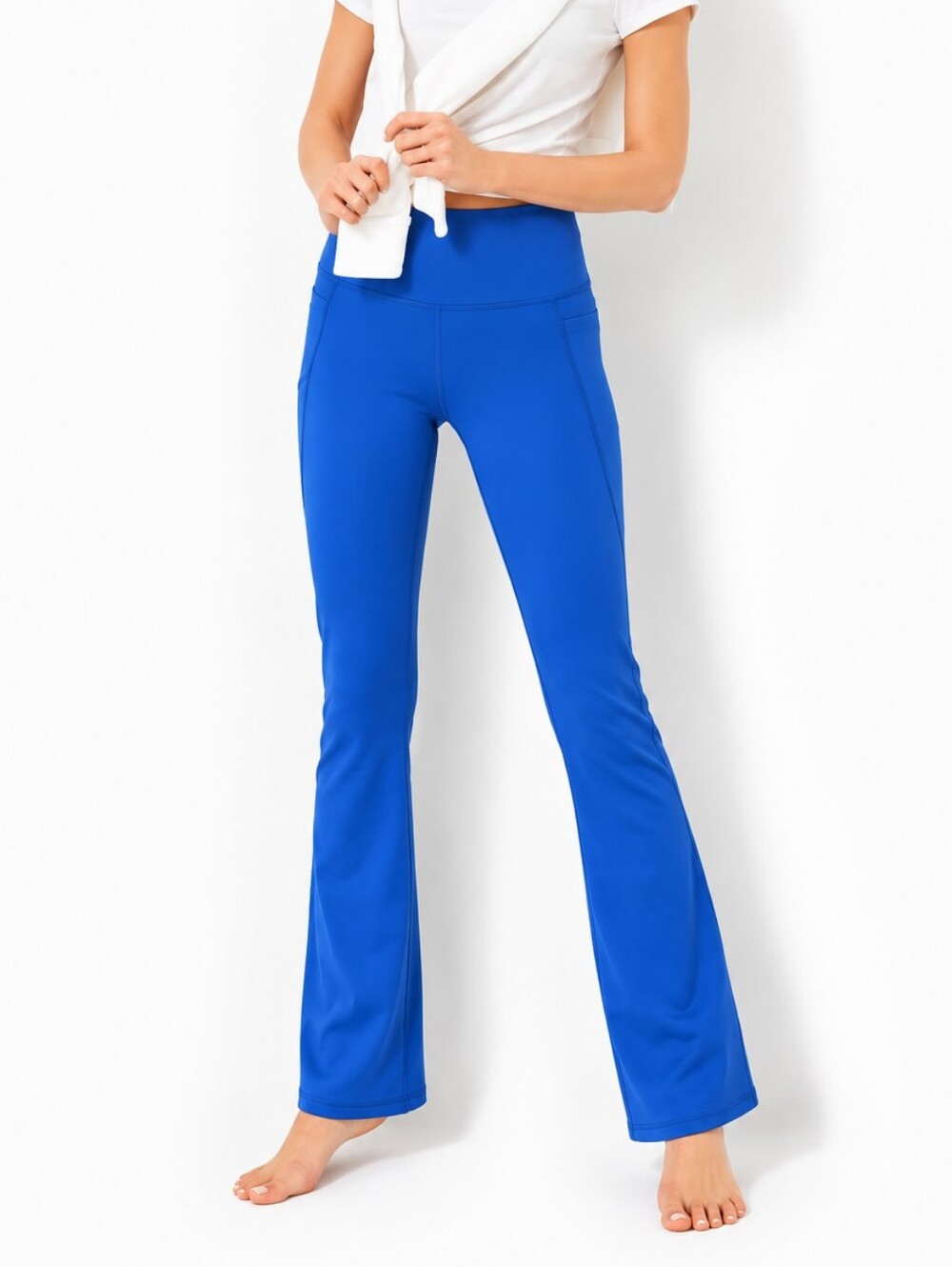 Lilly Pulitzer Luxletic Carpe Vita Flare Leggings M Cobalt Blue UPF 50+ 31.5"